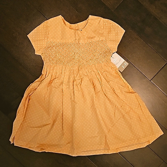 Hand smocked toddler girl summer dress cotton 2T - 3T - Picture 1 of 3